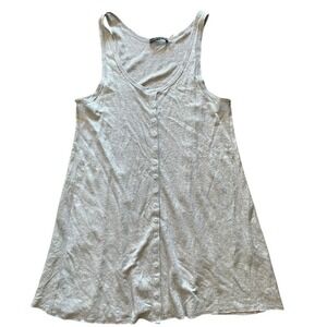 Alice + Olivia Linen Sleeveless Snap Front Back Lightweight Metallic Dress Small